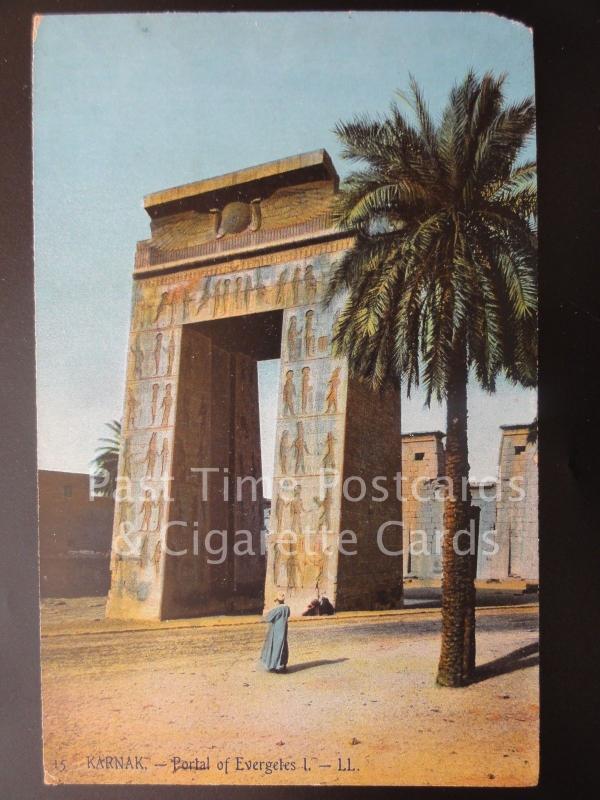 Egypt: Karnak, Portal of Evergeles, Old Postcard