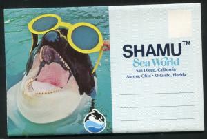 Shamu at Sea World San Diego California ca Orlando Florida postcard folder