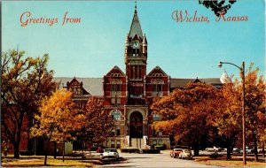 Greetings From Wichita KS Friends University Vintage Postcard Standard View Card