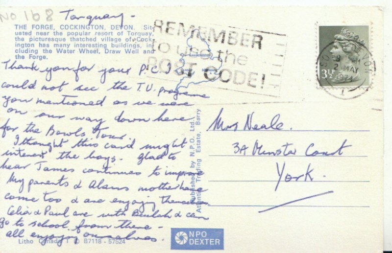 Devon Postcard -The Forge - Cockington - Ref 20385A