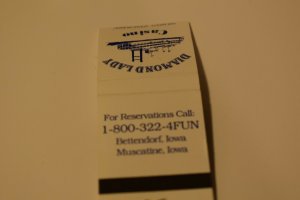 Diamond Lady Casino Boat Iowa 20 Strike Matchbook