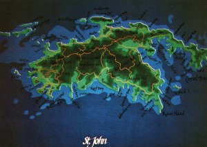 Map St Thomas,US Virgin Islands