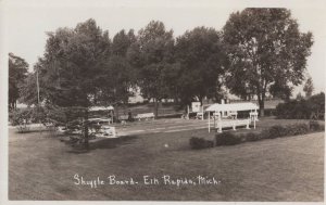 Shuffle Board Michigan Old Real Photo USA Postcard