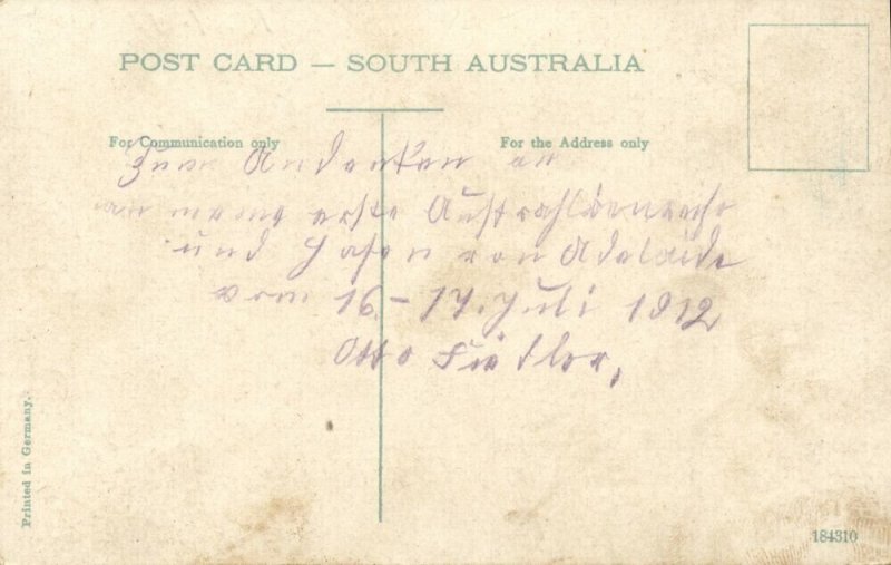 australia, SA, ADELAIDE, Port River, Steamer (1912) Postcard