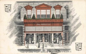 Postcard The Wirls Company Department Store in Toledo, Ohio~117077