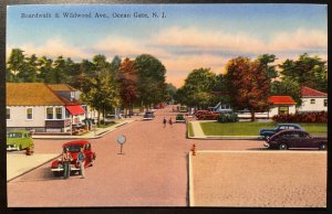 Vintage Postcard 1940's Boardwalk & wildwood Avenue, Ocean Gate, New Jersey (NJ)