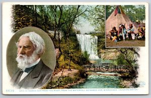 Longfellow Inset~Minnehaha Falls~Native Americana Tepee~Detroit Publishing #5639