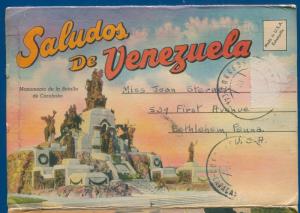 Saludos de Venezuela souvenir postcard folder foldout