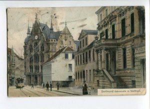 289544 GERMANY DORTMUND Betenstrasse TRAM 1905 y RPPC to England To Pay postmark