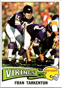 1975 Topps Football Card Fran Tarkenton Minnesota Vikings