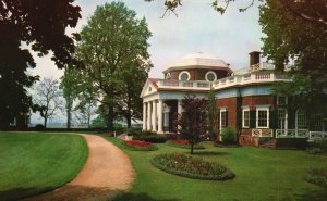 Vintage Postcard Monticello Home Of Thomas Jefferson Charlottesville Virginia VA