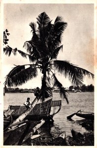 Indonesia Indisch Riviergezicht Vintage Postcard 09.84