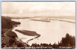 1920's RPPC CROSS & DIMMITT #470*COLUMBIA RIVER HIGHWAY FROM CROWN POINT OREGON