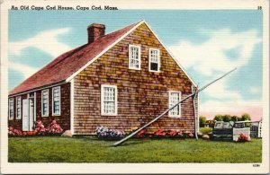 postcard MA An Old Cape Cod House