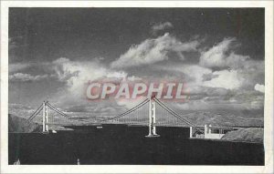 Modern Postcard Golden Gate Bridge and San Francisco North Bay Red