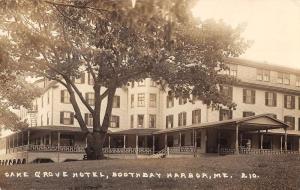 Boothbay Harbor maine birds eye view Oake Grove Hotel real photo pc Z19775