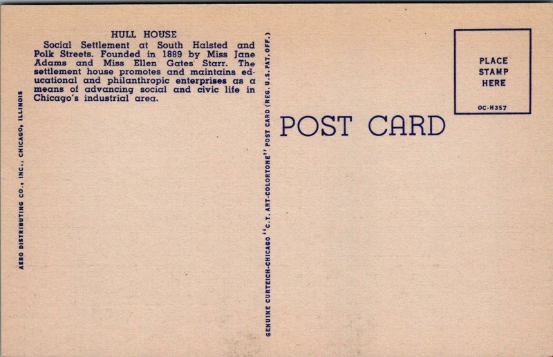 Postcard Hull House Chicago IL