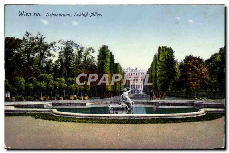 Old Postcard Wien Schonbrunn Schloss Allee