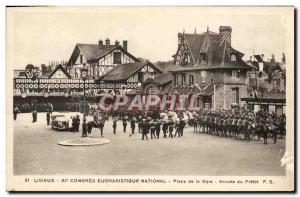 Old Postcard Lisieux Xl National Congress Eucharistigue Square Station Arriva...