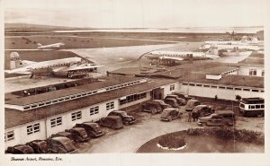 Shannon Airport Ireland~1940s Aircraft & Cars Photo Postcard