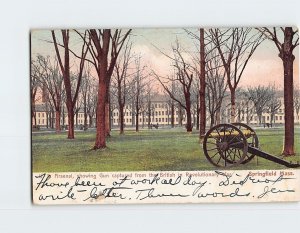 Postcard U.S. Arsenal, showing Gun, Springfield, Massachusetts