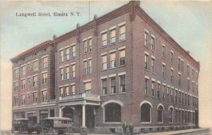 Elmira New York Langwell Hotel Vintage Postcard AA109959