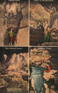 Vintage Postcard 1930's Skyline Caverns Front Royal Virginia VA Capital Dome