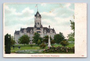 Old Capitol Building w Central Tower Olympia Washington WA 1908 DB Postcard Q9