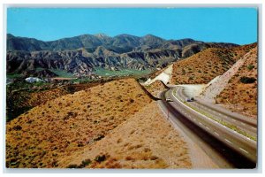 c1950's El Cajon Pass US Highway 66 Gateway To Southern California CA Postcard