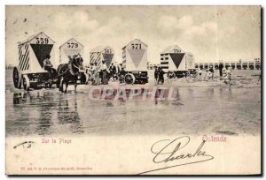Belgium Ostend Old Postcard On the Beach t