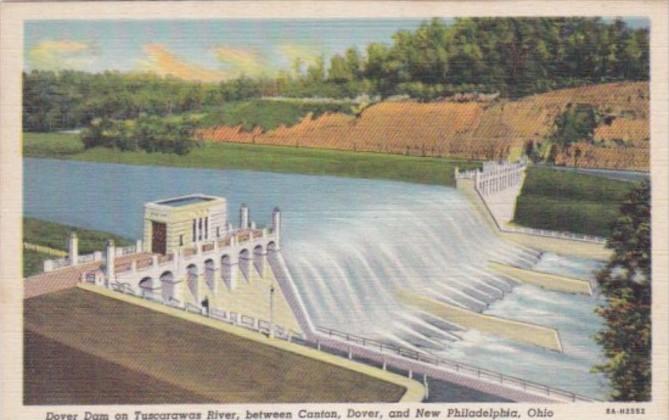 Ohio New Philadelphia Dover dam and Tuscarawas River Curteic