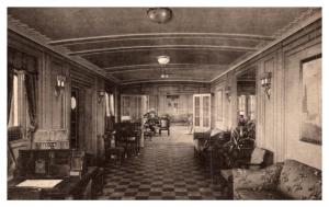 S.S.Virgina , Panama  Pacific Line , View of Lounge from Foyer