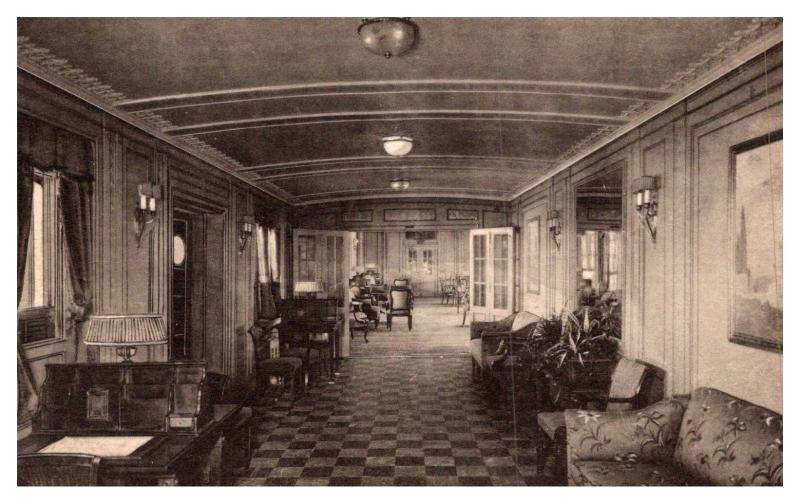 S.S.Virgina , Panama  Pacific Line , View of Lounge from Foyer