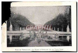 Old Postcard Park De Versailles Basin D & # 39Apollon and green carpet