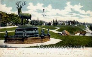 Elk Fountain In Juneau Park - MIlwaukee, Wisconsin WI Postcard