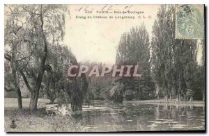 Postcard Old Paris Bois de Boulogne Etang du Chateau de Longchamp