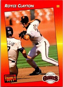 1992 Donruss Tripleplay Baseball Card Royce Clayton San Francisco Giants sk6148