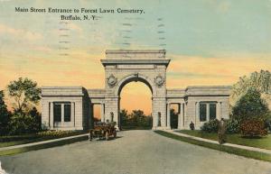 Main Entrance to Forest Lawn Cemetery - Buffalo NY, New York - pm 1913 - DB