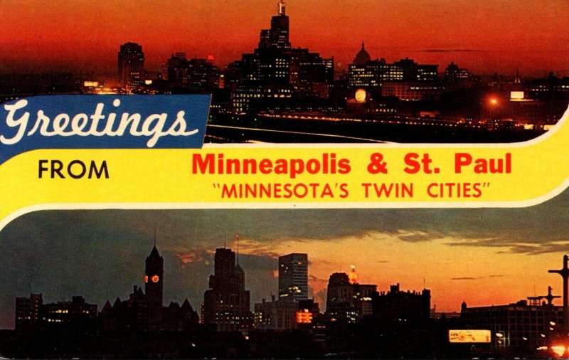 Minnesota Greetings From Minneapolis & St Paul The Twin Cities