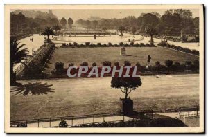 Old Postcard The Luxembourg gardens seen from the Library of Senate