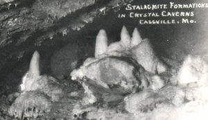 RPPC Postcard Cassville Missouri Stalagmite Formations