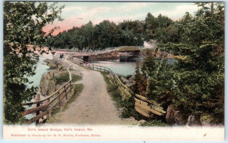 ORR'S ISLAND, Maine  ME    ORR'S ISLAND BRIDGE  1906  UDB  Postcard