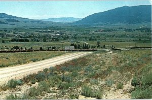 Chrome TRAIN SCENE Boulder - Near Butte & Helena Montana MT AH9503