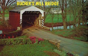 Bucher's Mill Covered Bridge crossing Cocalico Creek North of Reamstown, PA -...