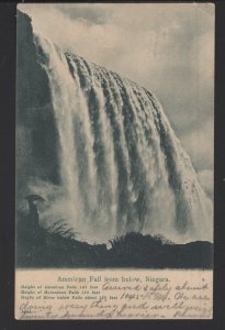 New York NIAGARA FALLS American Falls from below Height 167 feet pm1906 ~ Und/B