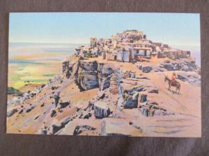Vintage USA Native American Postcard- Hopi Indians Mesa & Old Walpi (TT107)