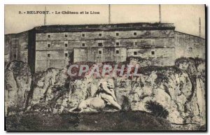 Old Postcard Belfort Castle and Lion