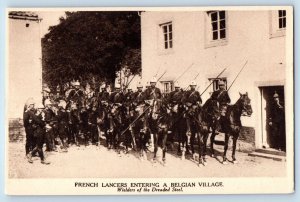 Belgium Postcard French Lancers Entering A Belgian Village 1914 Oilette Tuck Art