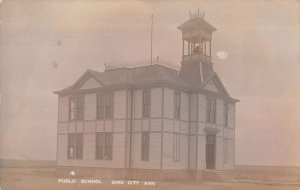 Bird City Kansas Public School Real Photo Vintage Postcard AA17101