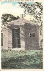Vintage Postcard Old Powder House Plymouth Massachusetts MA Smiths News Store